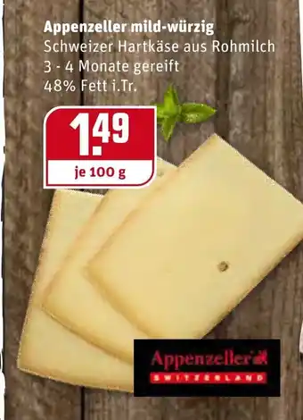 REWE Center Appenzeller mild würzig 100g Angebot