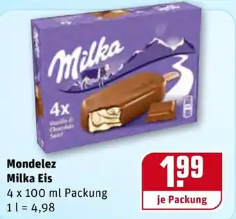 REWE Center Mondelez Milka Eis 4x100ml Angebot