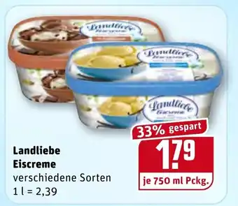 REWE Center Landliebe Eiscreme 750ml Angebot