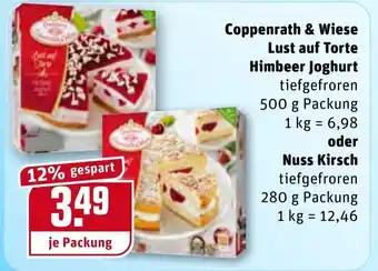 REWE Center Coppenrath & Wiese Lust auf Torte Himbeer Joghurt 500g oder Nuss Kirsch 280g Angebot