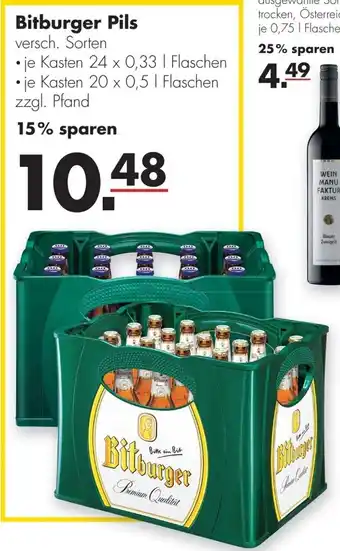 Handelshof Bitburger Pils 20*500ml/24*330ml Angebot