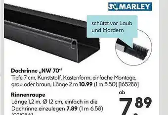 Hellweg Dachrinne „nw 70” Rinnenraupe Marley Angebot