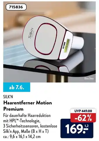 Aldi Nord Silk'n Haarentferner Motion Premium Angebot