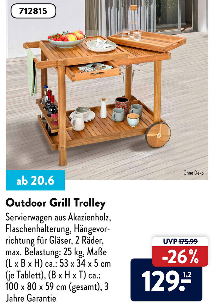 Outdoor Grill Trolley Angebot bei Aldi Süd