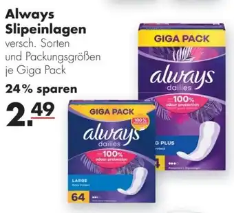 Handelshof Always Slipeinlagen Angebot