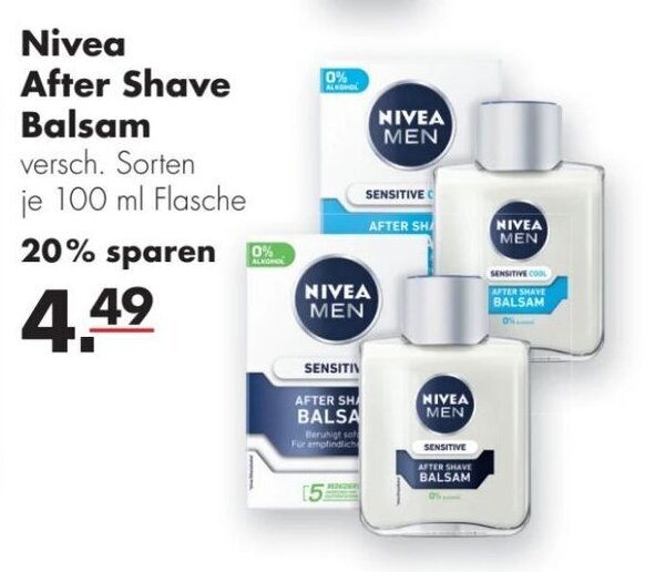 Nivea After Shave Balsam 100ml Angebot bei Handelshof