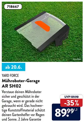 Aldi Süd Yard Force Mähroboter Garage AR SH02 Angebot