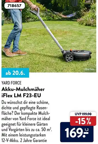 Aldi Nord Yard Force Akku Mulchmäher iFlex LM F23-EU Angebot