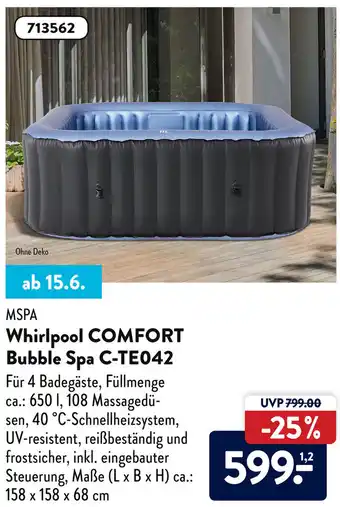 Aldi Süd MSPA Whirlpool Comfort Bubble Spa C-TE042 Angebot