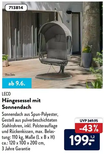 Aldi Nord Leco Hängesessel mit Sonnendach Angebot