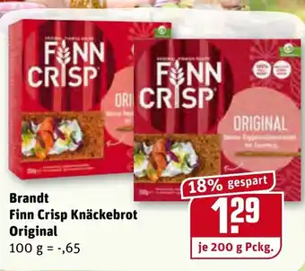 REWE Center Brandt Finn Crisp Knäckebrot Original 200g Angebot