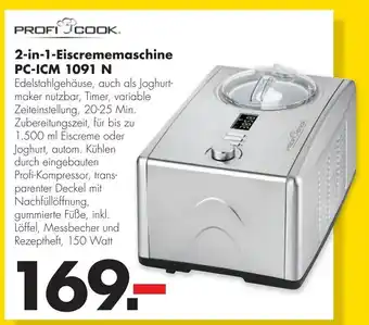 Handelshof Profi Cook Eiscrememaschine 2in1 | PC-ICM 1091 N Angebot