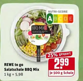 REWE Center Rewe to go Salatschale BBQ Mix 500g Angebot