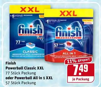 REWE Center Finish Powerball Classic XXL oder Powerball All in 1 XXL Angebot