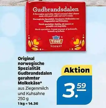 NETTO Original Norwegische Spezialität Gudbrandsdalen Gerahmter Molkekäse Angebot