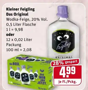 REWE Center Kleiner Feigling Das Original 0,5L oder 12x0,02L Angebot