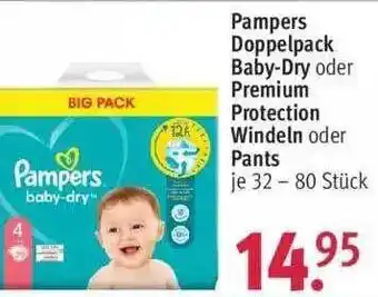 Rossmann Pampers Doppelpack Baby-dry Oder Premium Protection Windeln Oder Pants Angebot