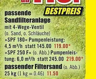 B1 Discount Baumarkt Passende Sandfilteranlage Oder Filtersand Angebot