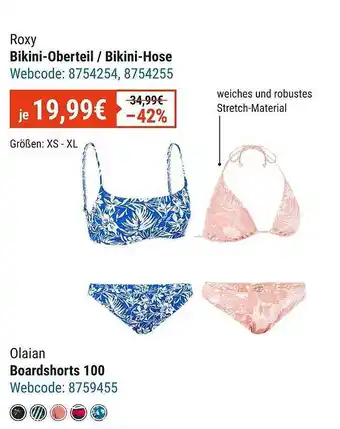 Decathlon Roxy Bikini-oberteil, -hose Oder Olaian Boardshorts 100 Angebot