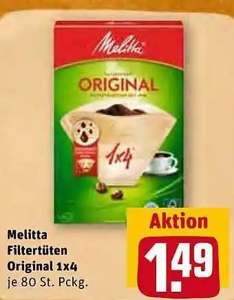 REWE Kaufpark Melitta Fitertüten Original 1x4 Angebot