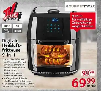 Selgros Gourmetmaxx Digitale Heißluftfritteuse 9in1 Angebot