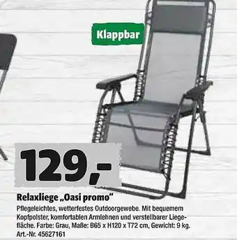 Hagebau Relaxliege „oasi Promo“ Angebot