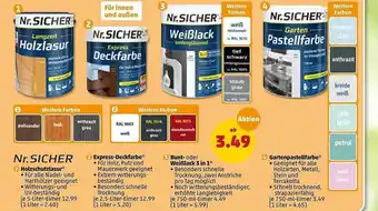 PENNY Nr. Sicher Holzschutzlasur, Express-deckfarbe, Bunt- Oder Weißlack 3in1 Oder Gartenpastellfarbe Angebot