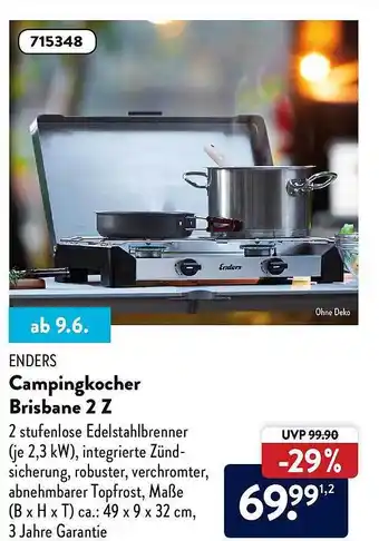 Aldi Nord Enders Campingkocher Brisbane 2 Z Angebot