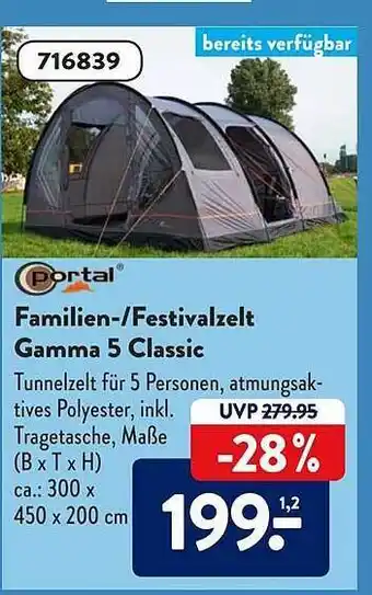Aldi Süd Portal Familien- -festivalzelt Gamma 5 Classic Angebot