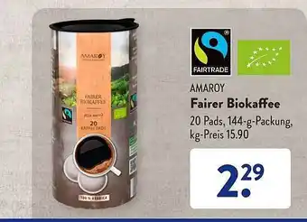 Aldi Süd Amaroy Fairer Biokaffee Angebot