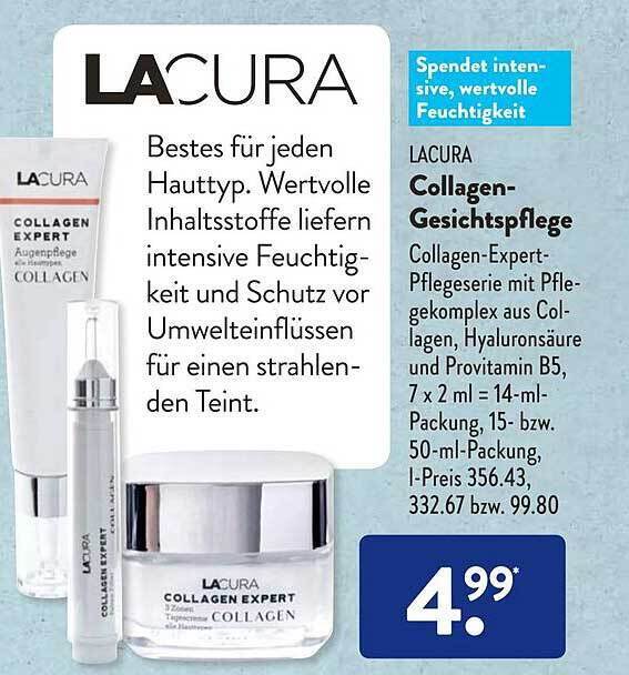 Lacura Collagengesichtspflege Angebot bei Aldi Süd
