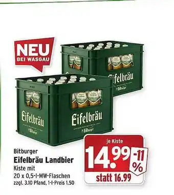 Wasgau Bitburger Eifelbräu Landbier Angebot