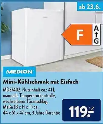 Aldi Nord Medion Mini-kühlschrank Mit Eisfach Angebot