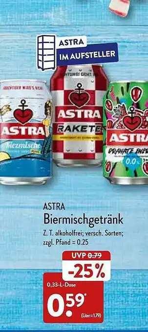 Aldi Nord Astra Biermichgetränk Angebot