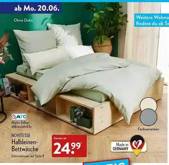 Aldi Nord Novitesse Halbleinen-bettwäsche Angebot