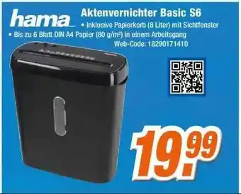 Expert Klein Hama Aktevernichter Basic S6 Angebot