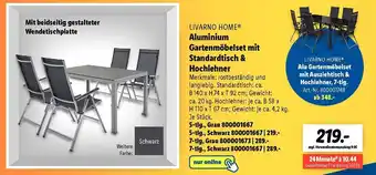 Lidl Livarno Home Alu Gartenmöbelset mit Standardtisch & Hochlehner Angebot