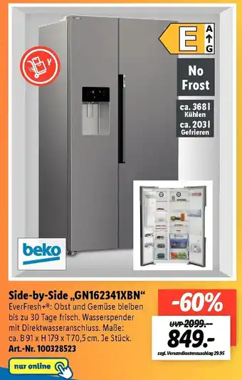 Lidl Beko Side by Side GN162341XBN Angebot