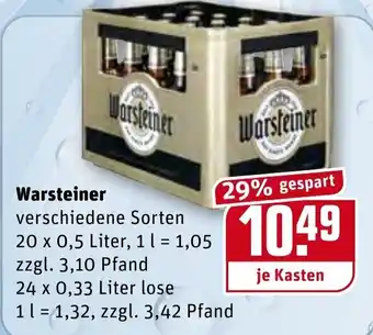 REWE Center Warsteiner 24x0,33/20x0,5L Angebot