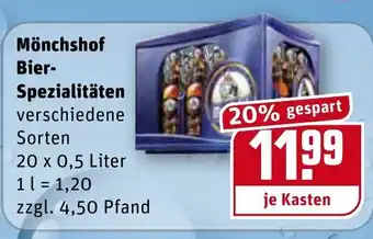 REWE Center Mönchshof Bier Spezialitäten 20x0,5L Angebot