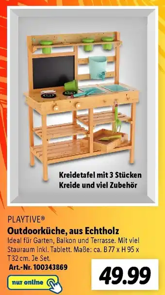 Lidl Playtive Outdoorküche, aus Echtholz Angebot