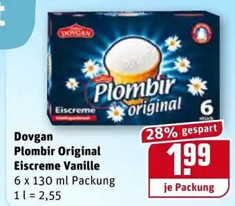 REWE Dovgan Plombir Original Eiscreme Vanille 6x130ml Angebot