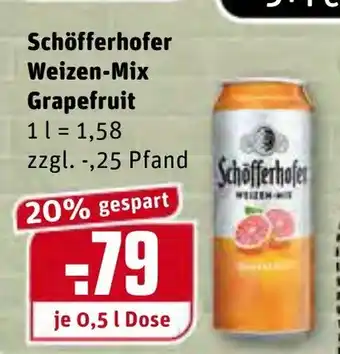 REWE Schöfferhofer Weizen Mix Grapefruit 0,5L Angebot