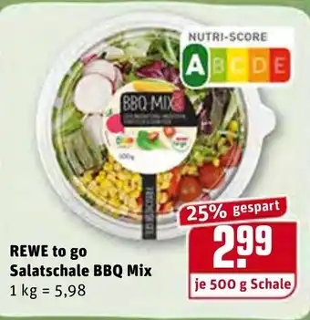 REWE Rewe to go Salatschale BBQ Mix 500g Angebot