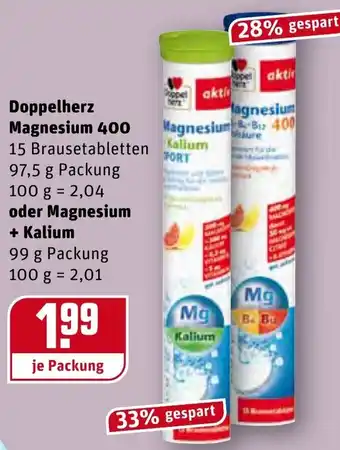 REWE Doppelherz Magnesium 400 oder Magnesium + Kalium Angebot