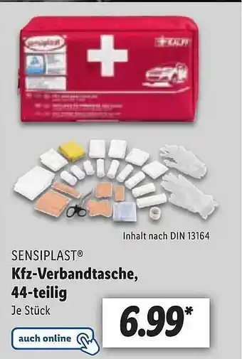 Lidl Sensiplast Kfz-verbandtasche 44-teilig Angebot