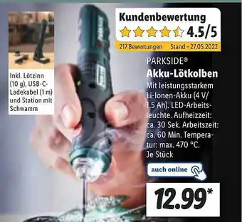 Lidl Parkside Akku-lötkolben Angebot