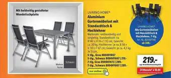 Lidl Livarno Home Aluminium Gartenmöbelset Mit Standardtisch & Hochlehner Angebot