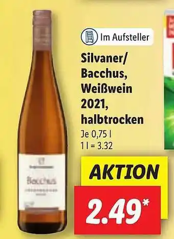 Lidl Silvaner Bacchus Weißwein 2021 Halbtrocken Angebot