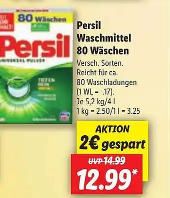 Lidl Persil Waschmittel 80 Wäschen Angebot